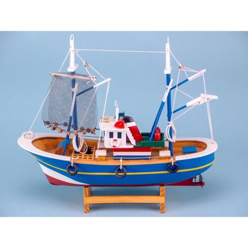 14224 Blue trawler with hanging nets