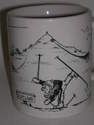FC008 pottery mug  - skiing calamities