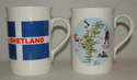FC001/A  Lyric beaker - A/ Shetland Flag  B/ Shetland map