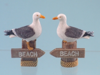 11601 Seagull on beach sign - 8cm