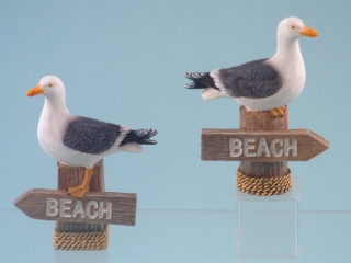 11600 Seagull on beach sign - 10cm
