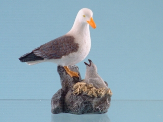 11610 Seagull with chick - 8.5cmH