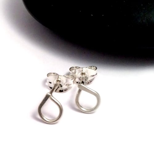 Sterling Silver Teardrop Stud Earrings Kian Designs Handmade Teardrop Stud Earrings Sterling Silver