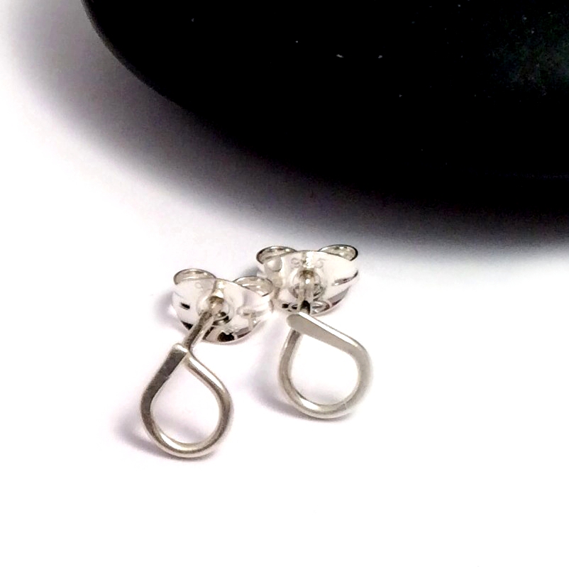 Teardrop Stud Earrings | Sterling Silver