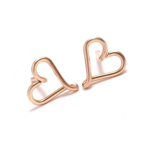 Heart Stud Earrings | Gold Filled