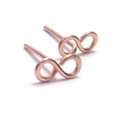 Infinity Stud Earrings | Rose Gold Filled