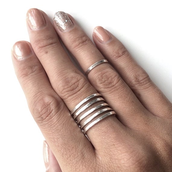 Sterling Silver Wrap Around Ring - 5 Band 