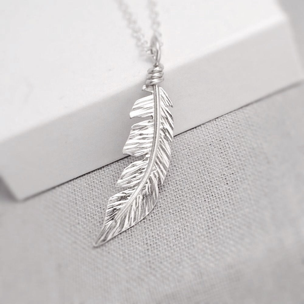 Sterling Silver Feather Necklace