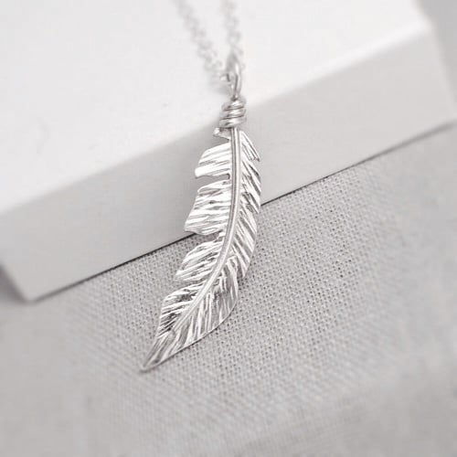 Sterling Silver Feather Necklace