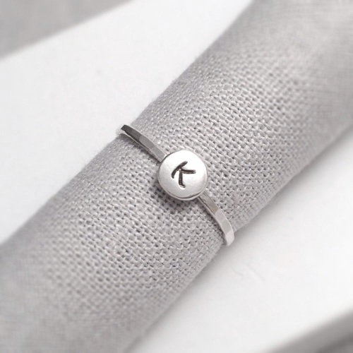 Silver Initial Ring Silver Stacking Rings Kian Designs