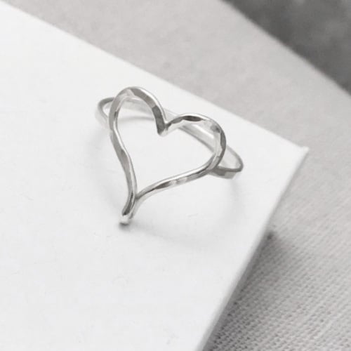 Silver Open Heart Ring | Sterling Silver Handmade Rings | Kian Designs ...