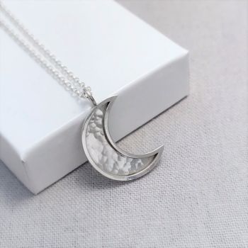 Silver Crescent Moon Necklace 