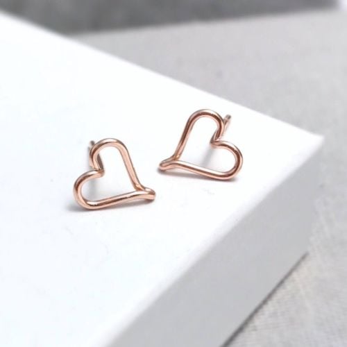 Heart Stud Earrings | Rose Gold Filled
