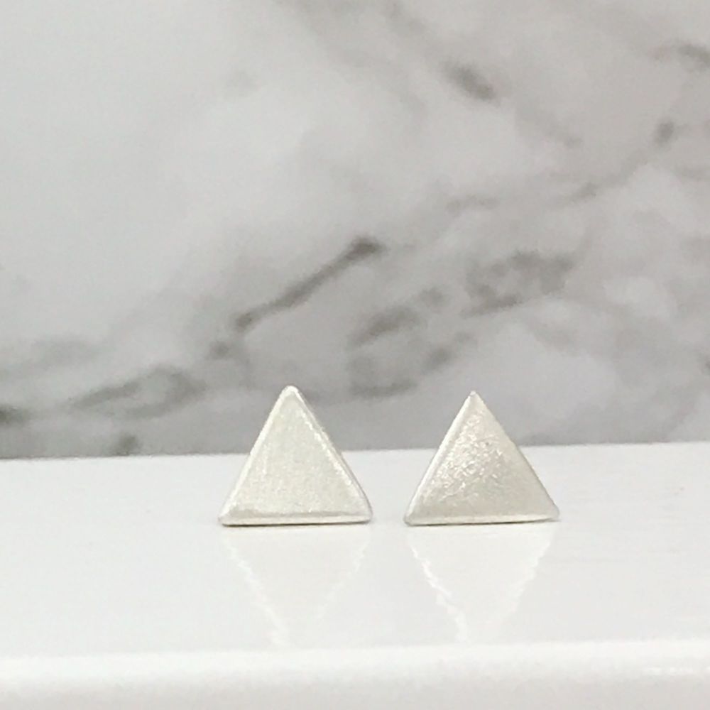 Silver Triangle Studs  