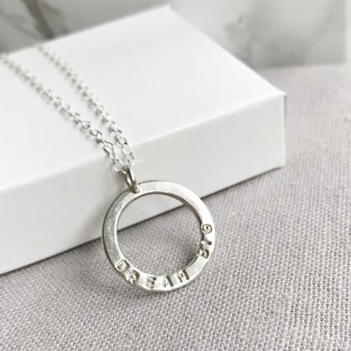 Personalised Silver Circle Necklace (3)