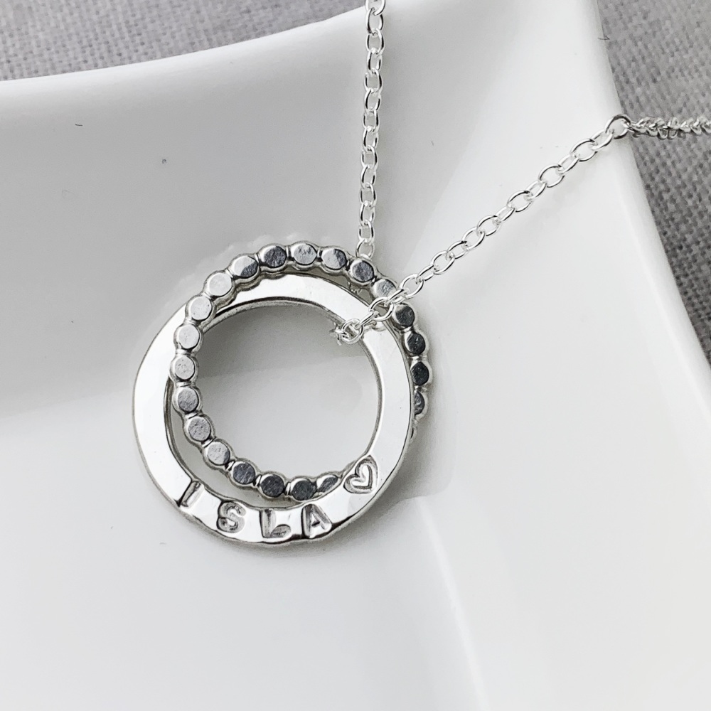 Buy jiana Stainless Steel Two Circle Necklace for Women Double Rings  Interlocking Circles Infinity Linked Rings Generation Best Friendship Pendant  Necklace,Silver at Amazon.in
