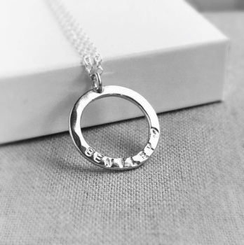 Personalised Silver Circle Necklace 