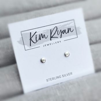 Silver Tiny Circle Stud Earrings