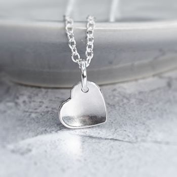 Sterling Silver Concave Heart Necklace