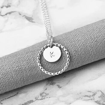 Personalised Beaded Circle Initial Necklace