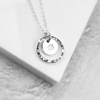 Double Circle Zodiac Necklace | Sterling Silver