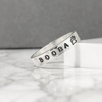 Personalised Sterling Silver  Pet Name Ring