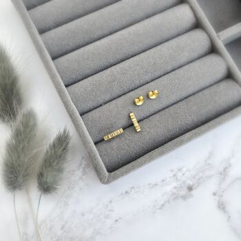 Linear Bar Stud Earrings | Gold Vermeil
