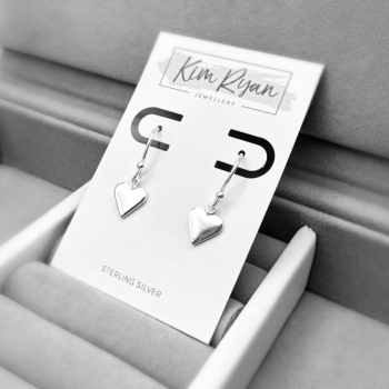 Sterling Silver Heart Drop Earrings