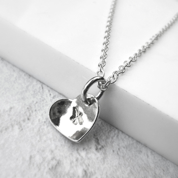 Sterling Silver Initial Heart Necklace