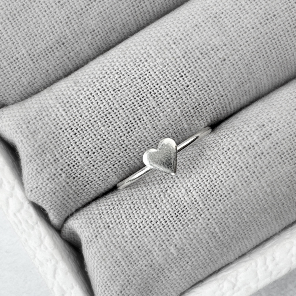 Sterling Silver Mini Heart Stacking Ring