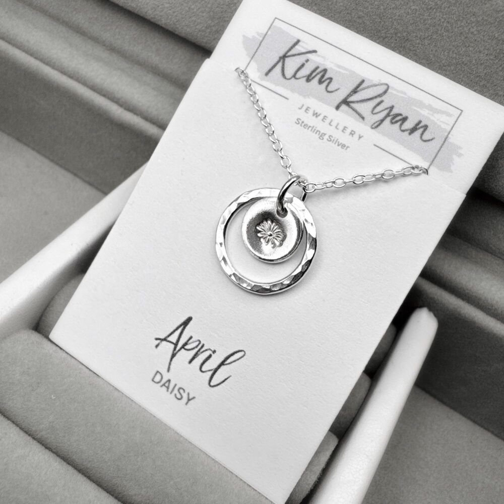 Sterling Silver Birth Flower Necklace