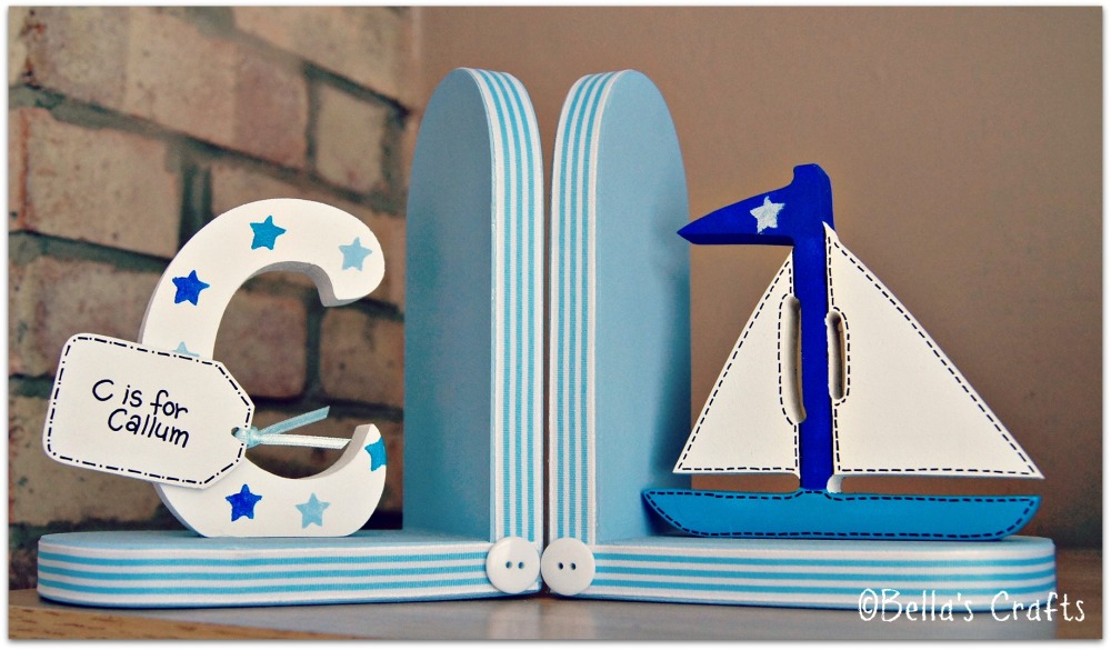 Initial and Sailing boat bookends