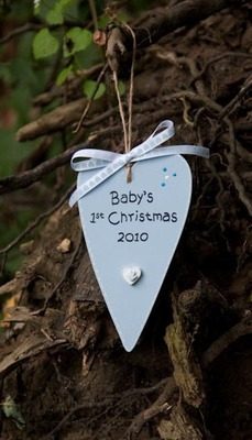 Baby's 1st Christmas wooden heart