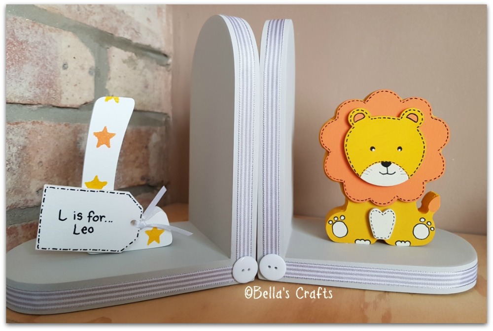 Initial and Lion bookends