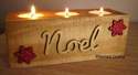 Long wooden block with candles (Christmas)