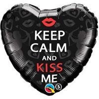 Keep Calm and Kiss Me - 18" Foil Heart Balloon