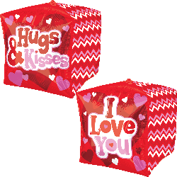 Love Hugs and Kisses - 15" Foil Cubz Balloon