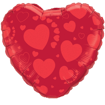 Red Heart on Red - 18" Foil Heart Balloon