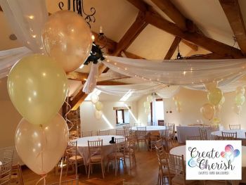 Christening Balloons Peach and Ivory Beeston Manor