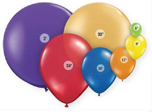latex balloon sizes