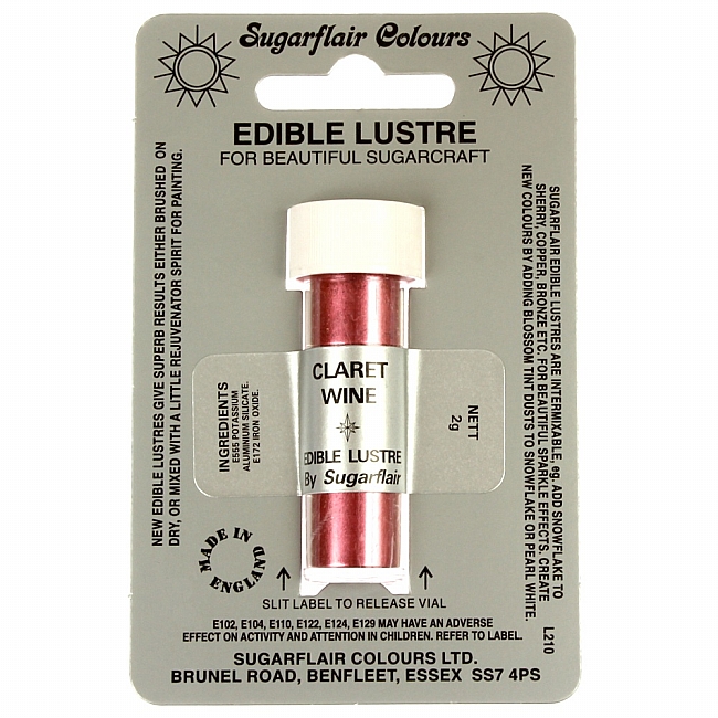 Sugarflair-Lustre Dust-Craft Dusting Colours-Claret