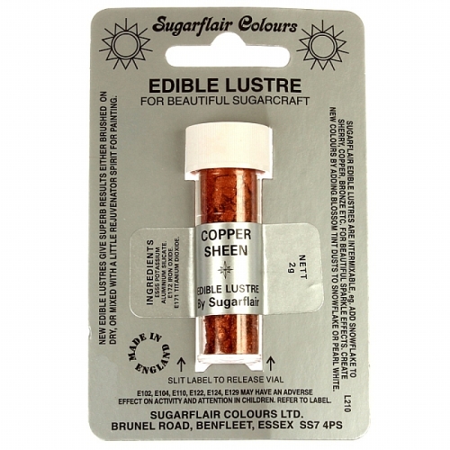 Sugarflair-Lustre Dust-Craft Dusting Colours-Copper Sheen