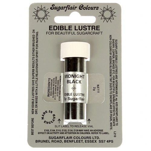 Sugarflair-Lustre Dust-Craft Dusting Colours-Midnight Black