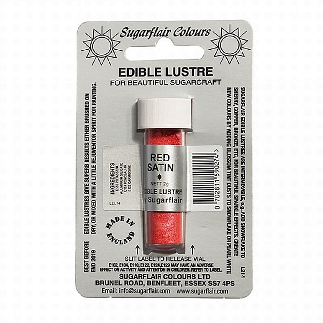 Sugarflair-Lustre Dust-Craft Dusting Colours-Red Satin