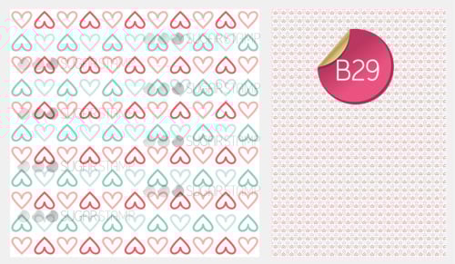 Sugar Stamp Sheet - Pattern Hearts Outline