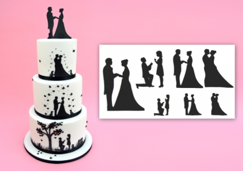 Patchwork Cutters Silhouette Wedding Set