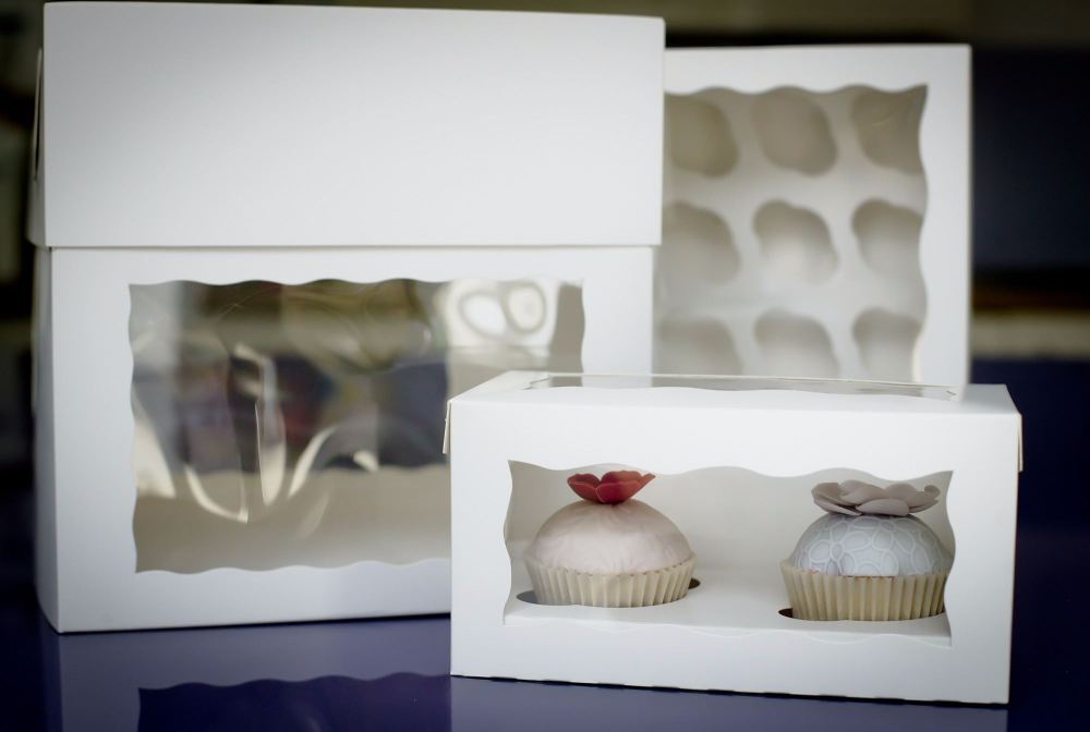 Cupcake Boxes (x 4 boxes) Choose Std or Deep - 12 Cupcakes