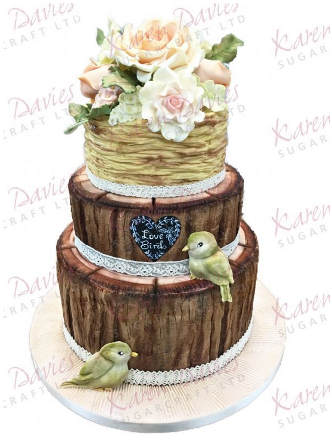 Karen Davies Cake Decorating Mould - RUSTIC WOODLAND BARK