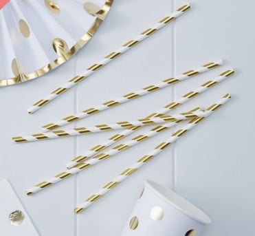 Paper Straws - Metallic Gold