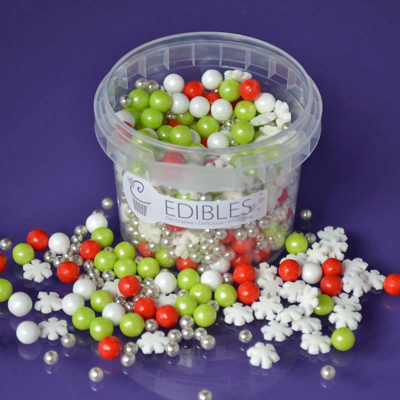 Edibles Mix - Christmas Snowflake (Chocolate Balls) 80g